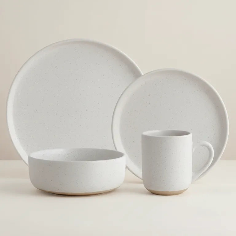 Juego Loza 16 Piezas Cerámica Polonia Blanco Mesa