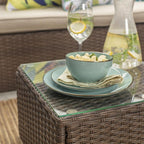 Juego Loza 30 Piezas Cerámica Sólida Color Turquesa