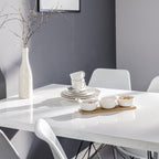 Juego Loza 30 Piezas Porcelana Cuadrada Blanca