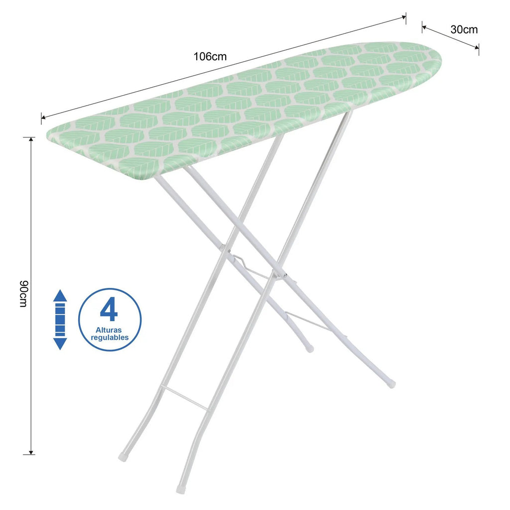 Tabla De Planchar Básica Hojas 106x30 Cm Verde