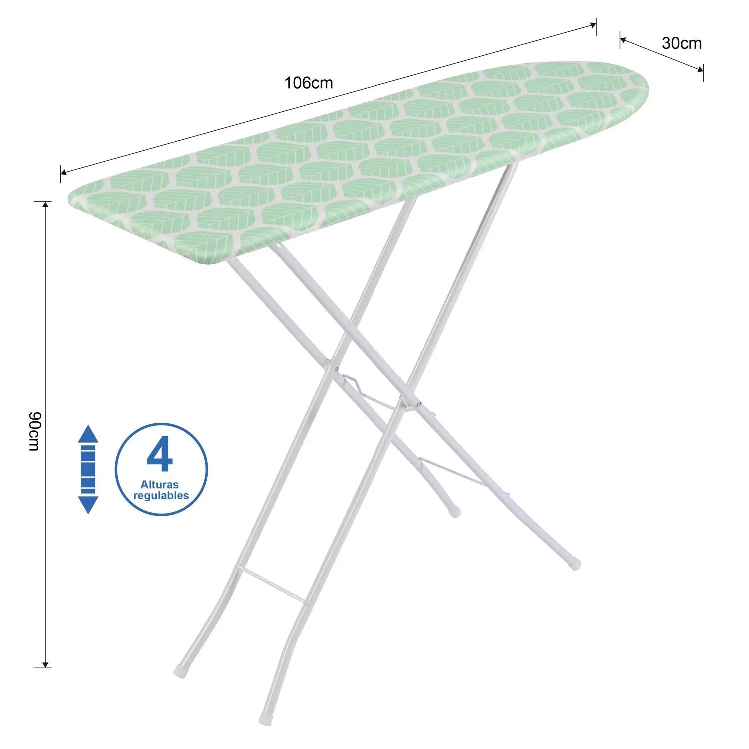 Tabla De Planchar Básica Hojas 106x30 Cm Verde